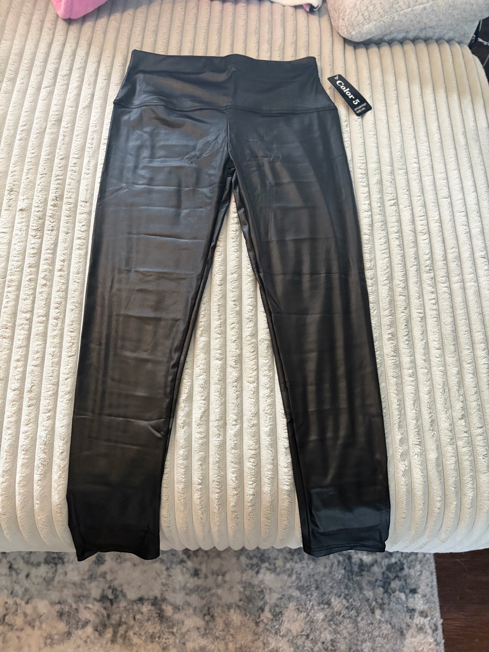 Women's Faux Leather Black High-Waist Leggings